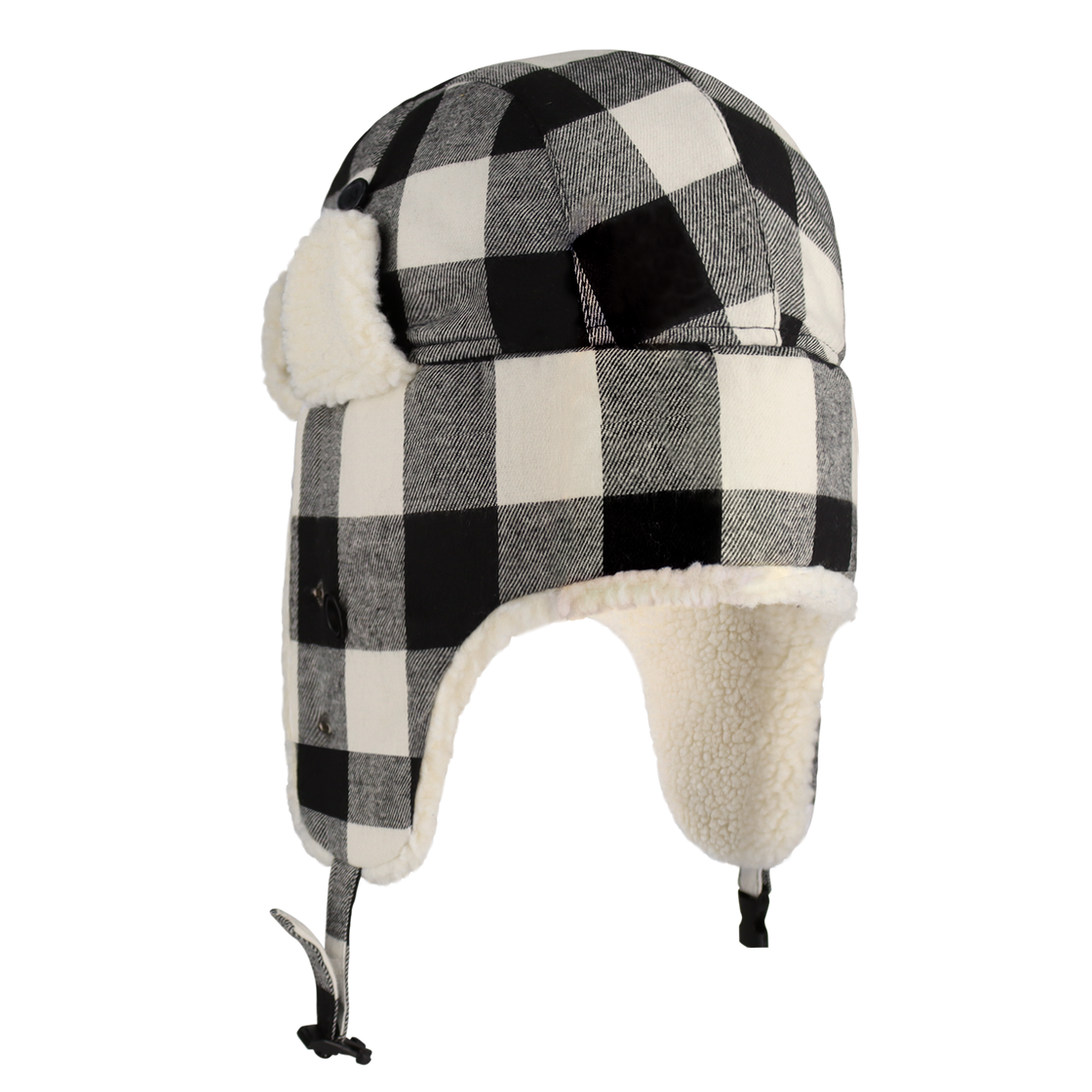 Plaid Trapper Hat for Winter – Sherpa Lined Hat with Detachable Face Mask
