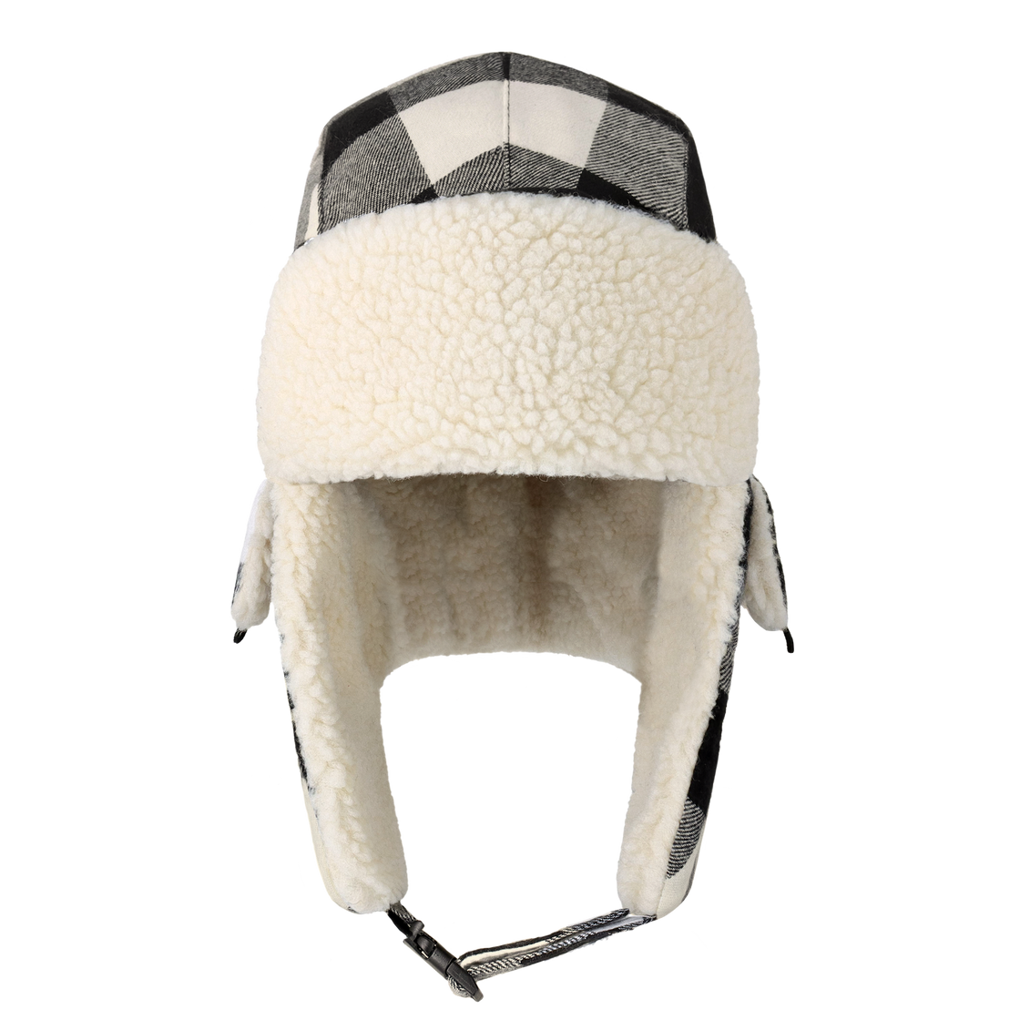 Plaid Trapper Hat for Winter – Sherpa Lined Hat with Detachable Face Mask